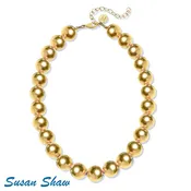 24KT Gold Plated 16MM Ball Necklace