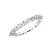 0.5 CT Round Cut Diamond Half Eternity Band in 14K White Gold