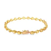 14k Yellow Gold Tennis Bracelet with Pear Shaped Citrine Gemstones