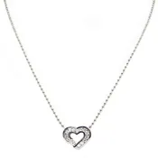 14 Karat White Gold Diamond Heart Necklace