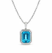 Bezel Setting Topaz Pendant in white gold (230-01420)