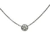 0.70 Carat Round Brilliant Cut Diamond Bezel Pendant in Platinum