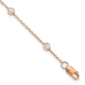 14K Rose Gold 1/2 Carat Lab Grown Diamond 8-Station Bracelet