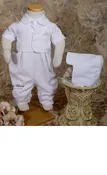 Gordon - Three Piece  Baby Boy White Blessing Outfit GB501S