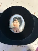 Antique ceramic Portrait Oval pin