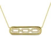 14 Karat Yellow Gold Bar Necklace
