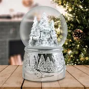 100mm Silver Reindeer in the Woods Snow Globe