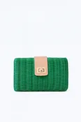 Lou Wicker Straw Clutch Bag