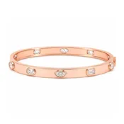 18k Rose Gold Mixed Shape Diamond Bangle