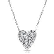 14k Gold & Diamond Medium Heart Necklace