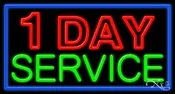 1 Day Service Business Neon Sign