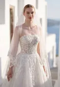 Cascading Floral Threadwork Cathedral Veil