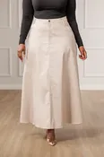 Archer A-Line Maxi Skirt - Beige