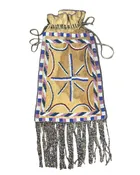 19th Century Beaded Buckskin Fringed Tobacco Bag - AS IS