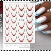 NAIL STICKER Gradient French Line, Reddish-Brown #SD1932