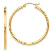 14KY Polished Hoop Earrings