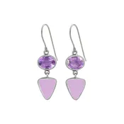 Amazing Amethyst and Lavender Sea  Glass Earrings
