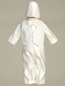 Baby Boys’ Embroidered Vest &amp; Satin Trouser Set