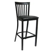 6179B Textured Black Metal Barstool with Optional Vinyl Seat