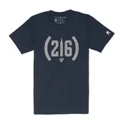 216 Vintage Tower, Heather Navy - Mens/Unisex Crew T-shirt