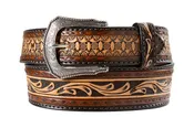 3D HAND TOOLED SCROLLED BELT