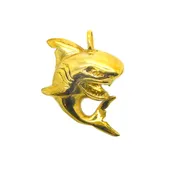 14K X-Large Shark Yellow Gold Pendant Charm