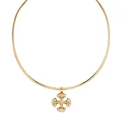 ANGELA – Hammered Cross Necklace