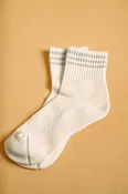 Ankle Socks W/ Pastel Stripe Details