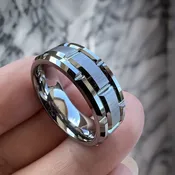 8 mm Silver Tungsten Matrix Ring Model #971
