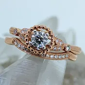 14K Rose Gold Diamond Wedding Set (.40CT Center Stone)