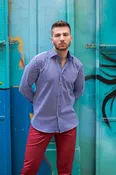 Banda Blue Moda Slim Dress Shirt
