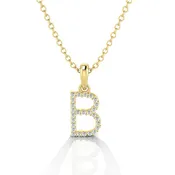 14K Yellow Gold Initial B Pendant Necklace by Jolie Designs