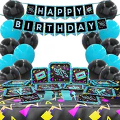 90s Party Deluxe Party Supplies Pack (123 Pieces for 16 Guests)