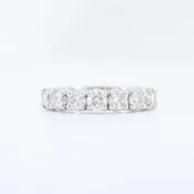 7 Stone Diamond Band, 1.16cttw Diamonds in 14K White Gold