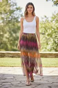 100% Silk Chiffon Maxi Skirt with High Side Slits
