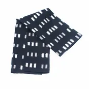 Black Grey Check Cotton Ikat Tea Towel