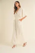 Cordella Deep V Neck Jumpsuit