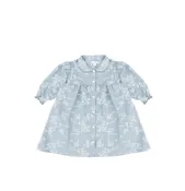 3/4 SLEEVES BLUE FLORAL DRESS