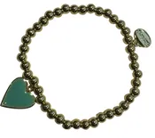 Alex Carol Jewelry 5MM Gold Ball With Turquoise Heart Charm B2430