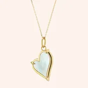 18ky MoP Heart Pendant