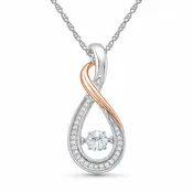 .01ct Dancing Diamond Heartbeat Pendant