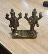 3" Brass Lakshmi Ganesh Statue