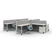 6' x 7' Cubicles - Global Compile 4-Person Station (ATWPOP137)