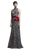Gemy Maalouf BC1398 – Halter-Style Formal Gown with Contrasting Sash