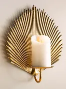 Antique Brass Palm Leaf Sconce