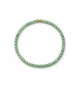A Grade Jade Green 3.5-4.0mm Beads With 18k 0.049G Beads Elastic Bracelet