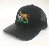 Black cap with black full quill visor