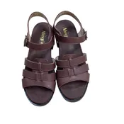 Alegria "Tasia" Mocha Leather Sandals Size 6