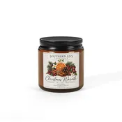 Christmas Warmth Scented Soy Candle — Amber Jar 4 oz