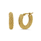 14k Yellow Gold Twisted Hoop Earrings